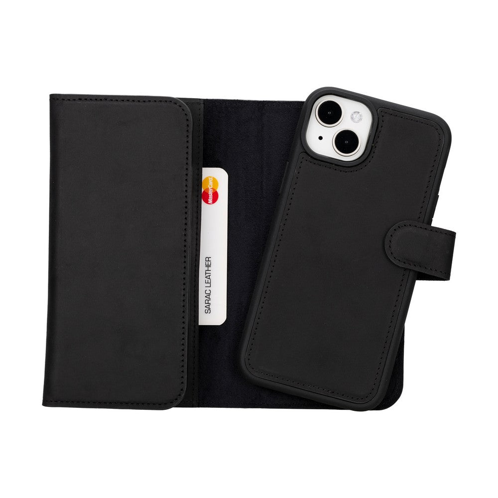 Apple iPhone 15 Series Leather Wallet Case Santa
