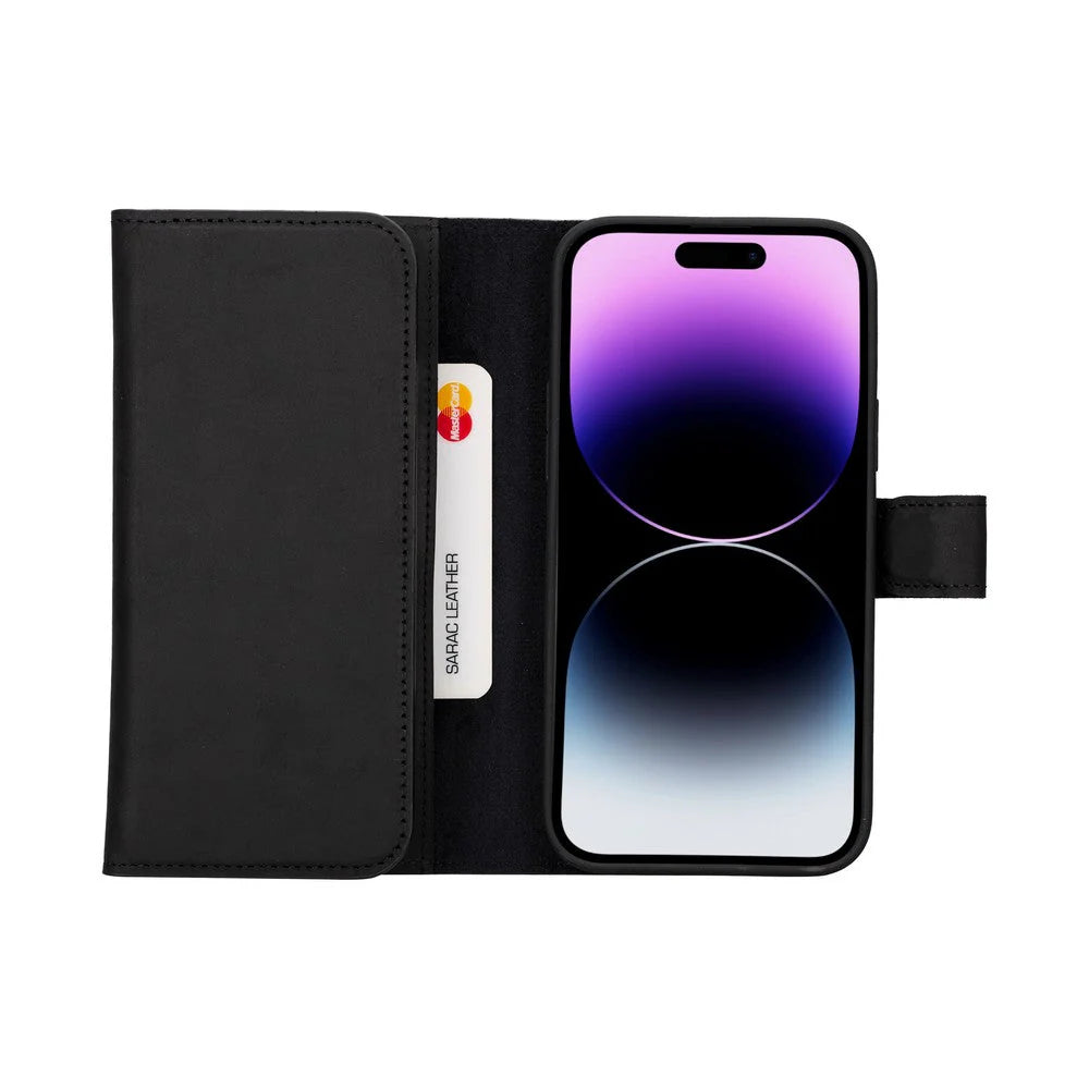 Santa iPhone 15 Leather Detachable Wallet Case
