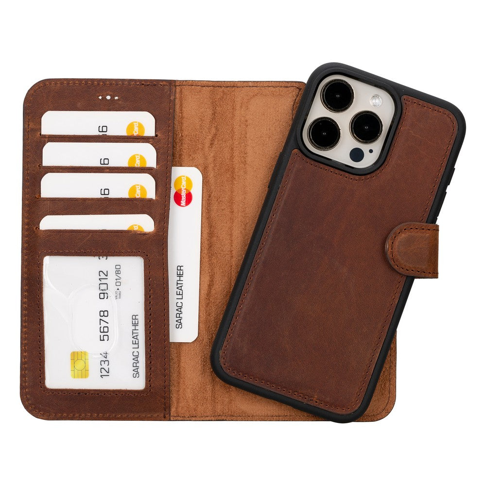 Apple iPhone 15 Series Leather Wallet Case Liluri