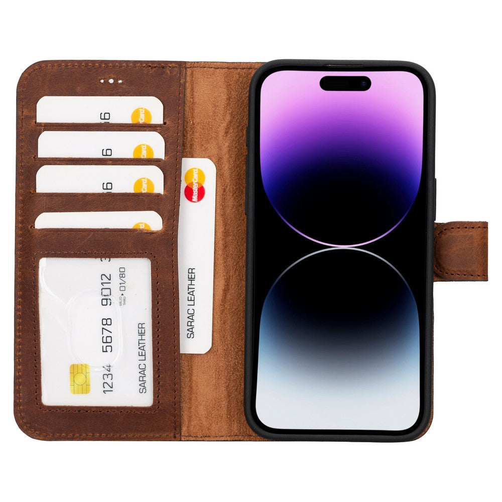 Apple iPhone 15 Series Leather Wallet Case Liluri