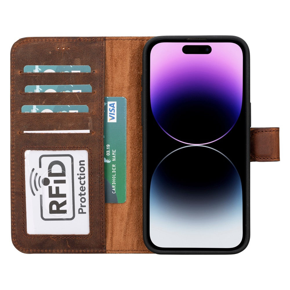 Apple iPhone 15 Series Leather Wallet Case MWWN