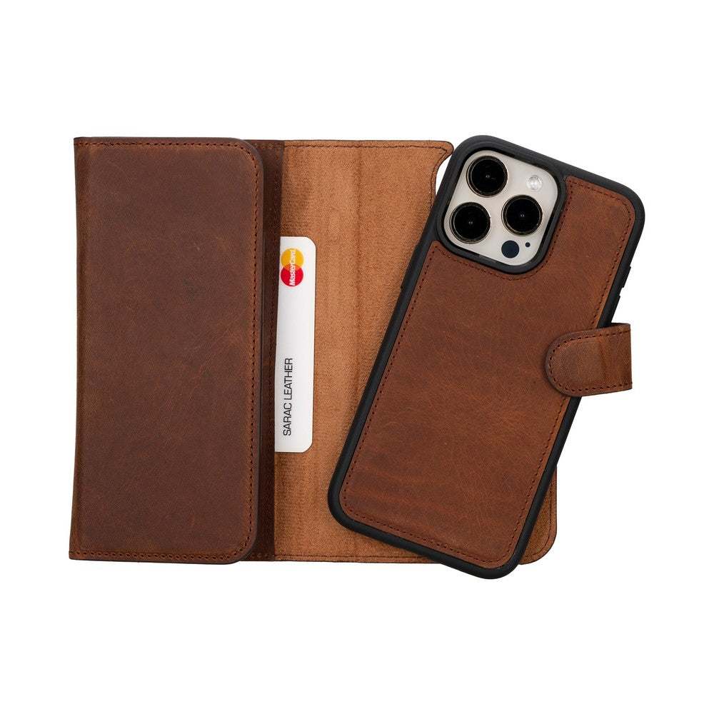 Apple iPhone 15 Series Leather Wallet Case Santa