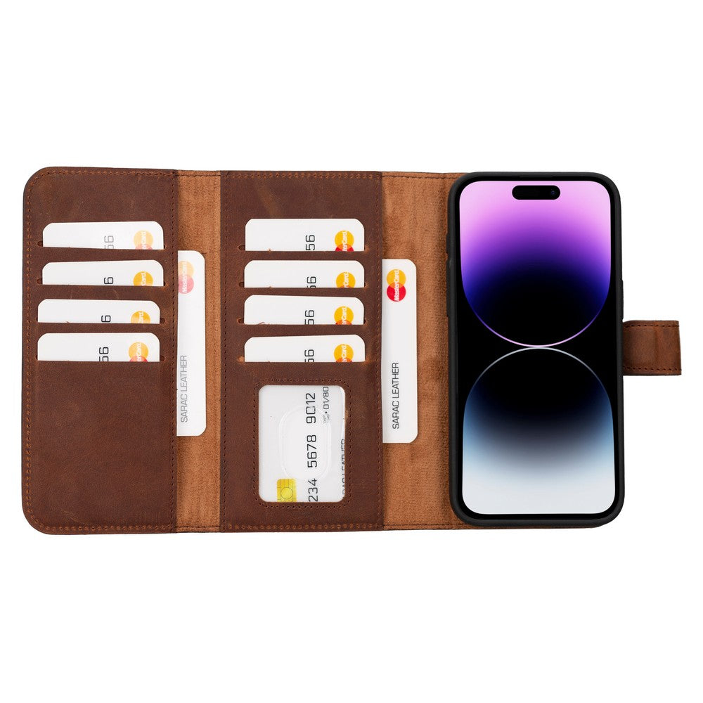 Apple iPhone 15 Series Leather Wallet Case Santa