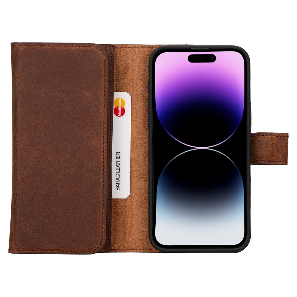 Apple iPhone 15 Series Leather Wallet Case Santa