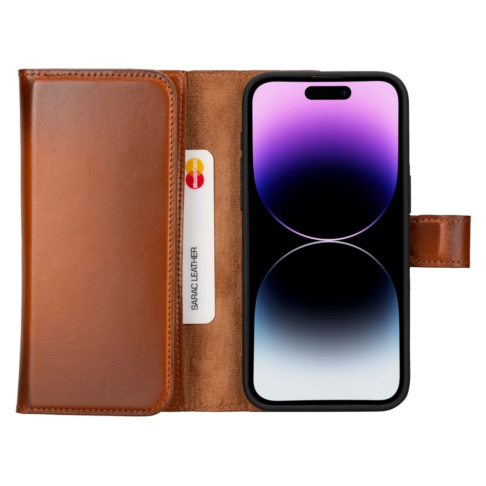 Apple iPhone 15 Series Leather Wallet Case Santa