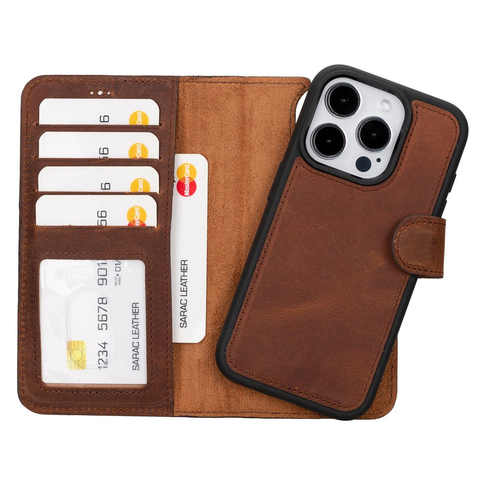 Apple iPhone 15 Series Leather Wallet Case Liluri