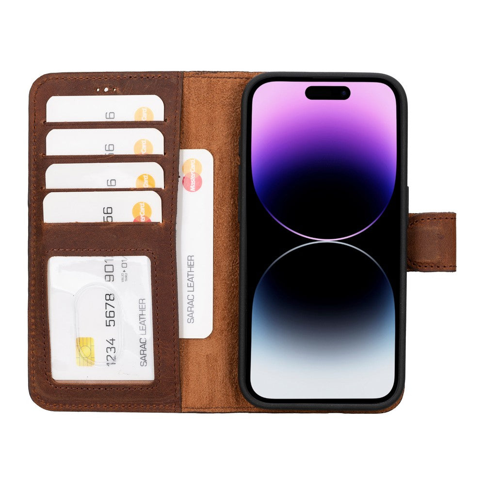 Apple iPhone 15 Series Leather Wallet Case Liluri