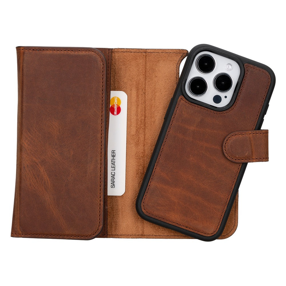 Apple iPhone 15 Series Leather Wallet Case Santa