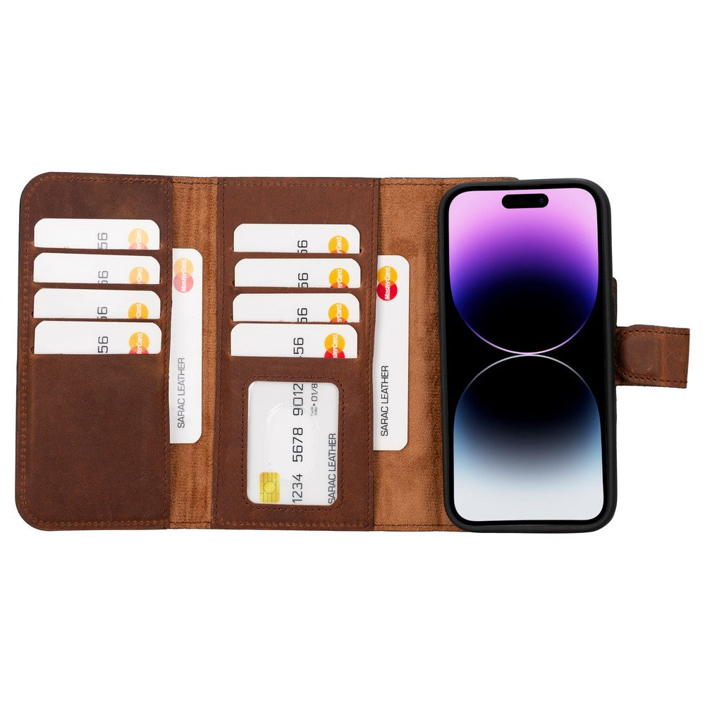 Apple iPhone 15 Series Leather Wallet Case Santa