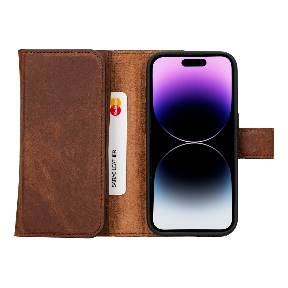Apple iPhone 15 Series Leather Wallet Case Santa