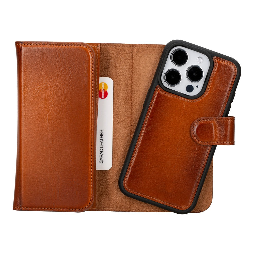 Apple iPhone 15 Series Leather Wallet Case Santa
