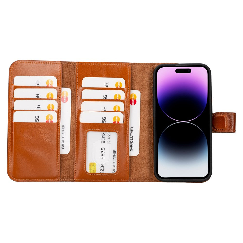 Apple iPhone 15 Series Leather Wallet Case Santa