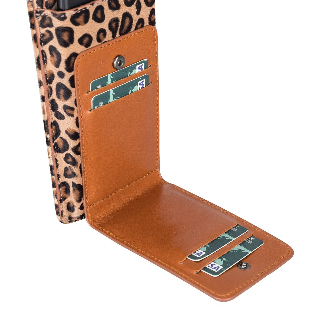 Avjin 6.9 inch Compatible Leather Case with Wallet Strap LEO1 Leopard