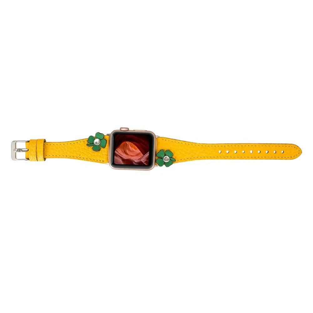 Flower Slim Leather Apple Watch Band