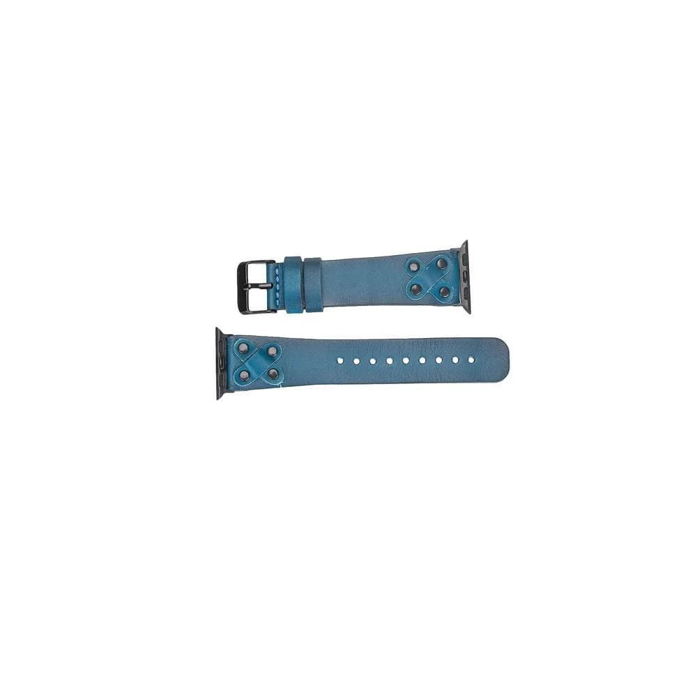 Cross Leather Apple Watch Band with Black Trok