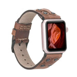 Cross Leather Apple Watch Band with Black Trok