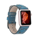 Cross Leather Apple Watch Band with Black Trok