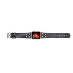Cross Leather Apple Watch Band with Silver Trok