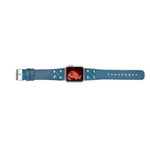 Cross Leather Apple Watch Band with Silver Trok
