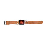 Cross Leather Apple Watch Band with Silver Trok