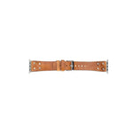 Cross Leather Apple Watch Band with Silver Trok