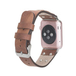 Cross Leather Apple Watch Band with Silver Trok