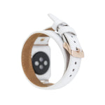 Hector Double Tour Leather Apple Watch Band with Gold Trok