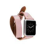 Hector Double Tour Leather Apple Watch Band with Gold Trok
