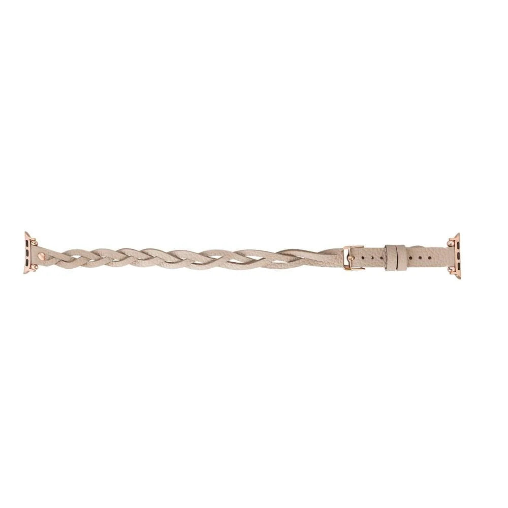 Peggy Ferro Leather Double Tour Apple Watch Band with Rose Gold Trok