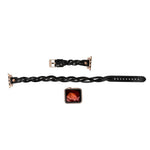 Peggy Ferro Leather Double Tour Apple Watch Band with Rose Gold Trok