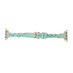 Wanda Braided Leather Apple Watch Band with Rose Gold Trok