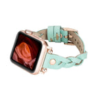 Wanda Braided Leather Apple Watch Band with Rose Gold Trok