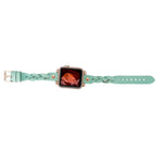 Wanda Braided Leather Apple Watch Band with Rose Gold Trok