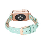 Wanda Braided Leather Apple Watch Band with Rose Gold Trok
