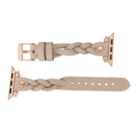 Wanda Braided Leather Apple Watch Band with Rose Gold Trok