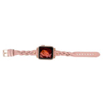 Wanda Braided Leather Apple Watch Band with Rose Gold Trok
