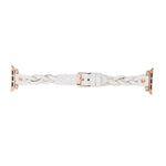 Wanda Braided Leather Apple Watch Band with Rose Gold Trok