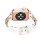 Wanda Braided Leather Apple Watch Band with Rose Gold Trok