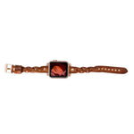 Wanda Braided Leather Apple Watch Band with Rose Gold Trok