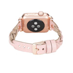 Wanda Braided Leather Apple Watch Band with Rose Gold Trok