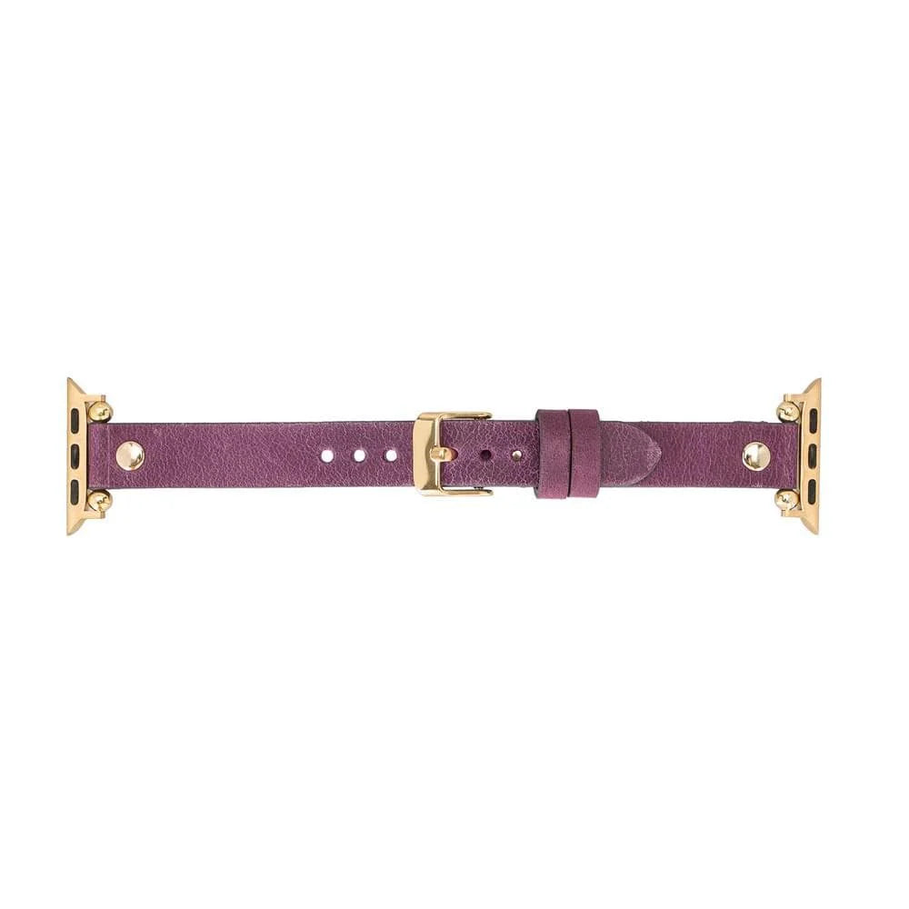 Ferro Leather Apple Watch Band with Gold Trok