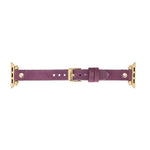 Ferro Leather Apple Watch Band with Gold Trok