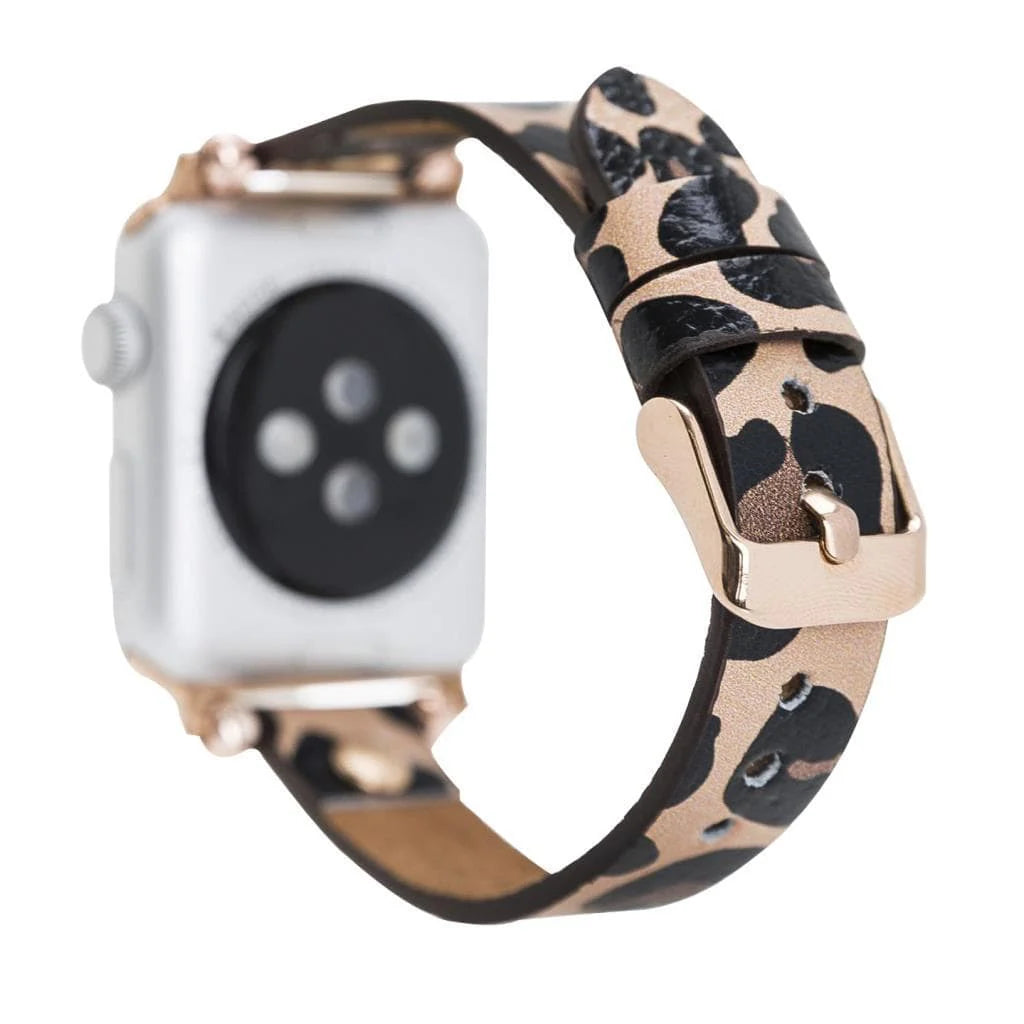 Ferro Leather Apple Watch Band with Gold Trok