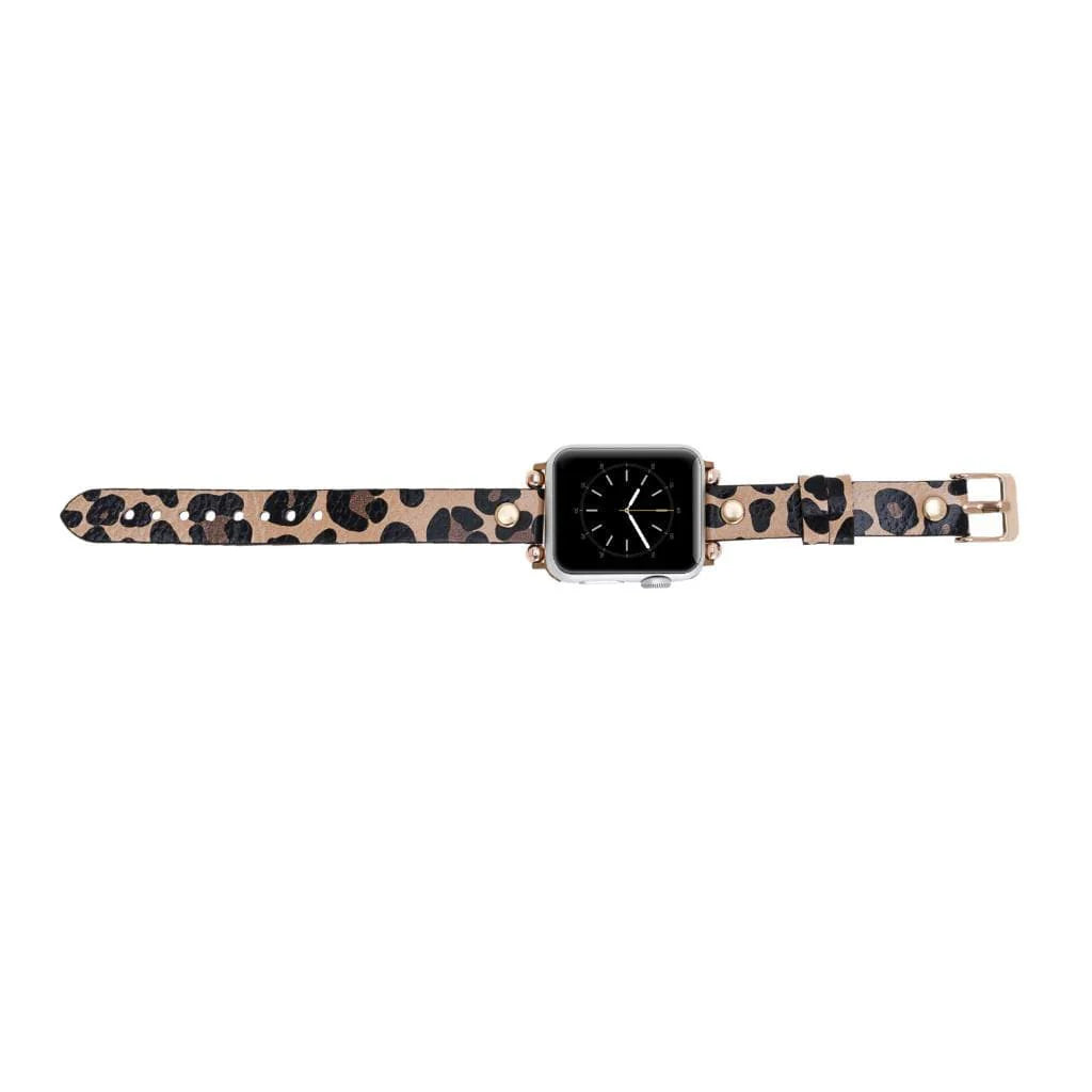 Ferro Leather Apple Watch Band with Gold Trok
