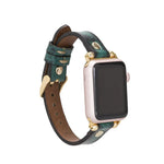 Ferro Leather Apple Watch Band with Gold Trok