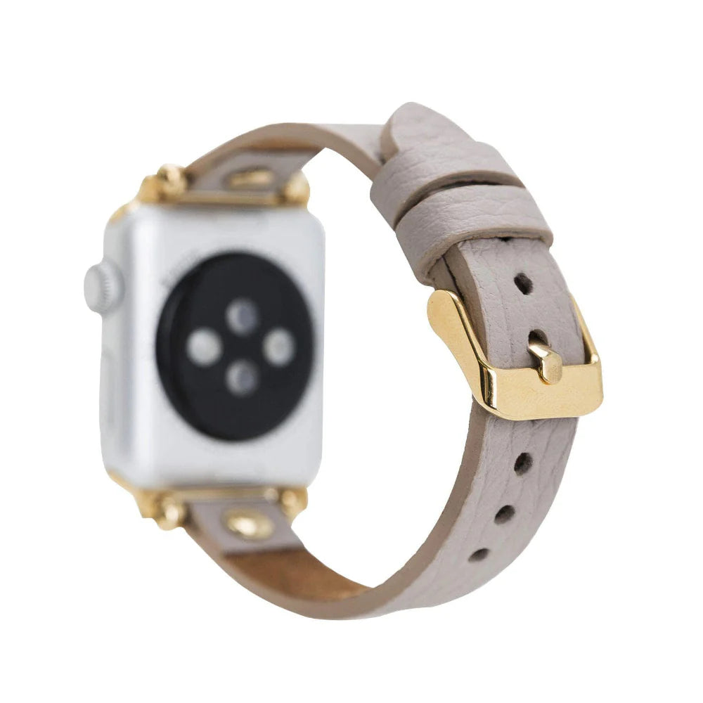 Ferro Leather Apple Watch Band with Gold Trok