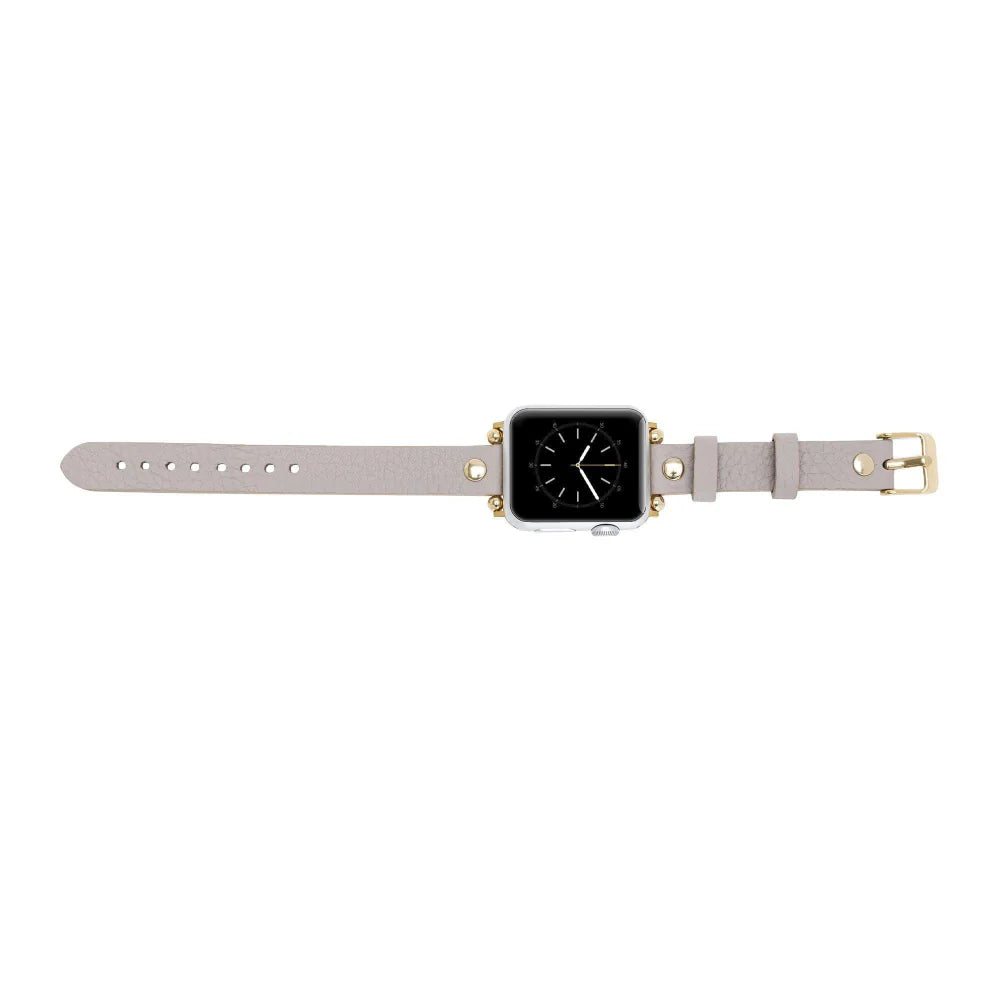 Ferro Leather Apple Watch Band with Gold Trok