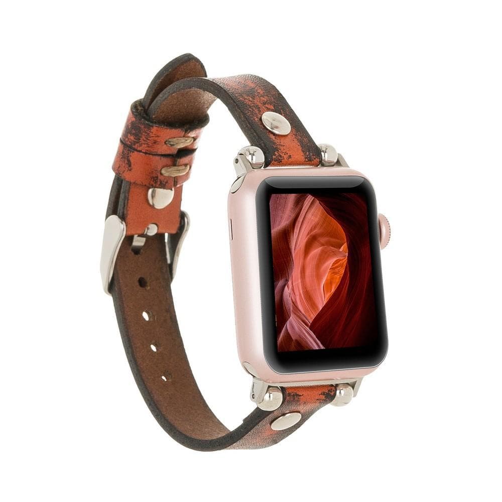 Ferro Leather Apple Watch Band with Gold Trok