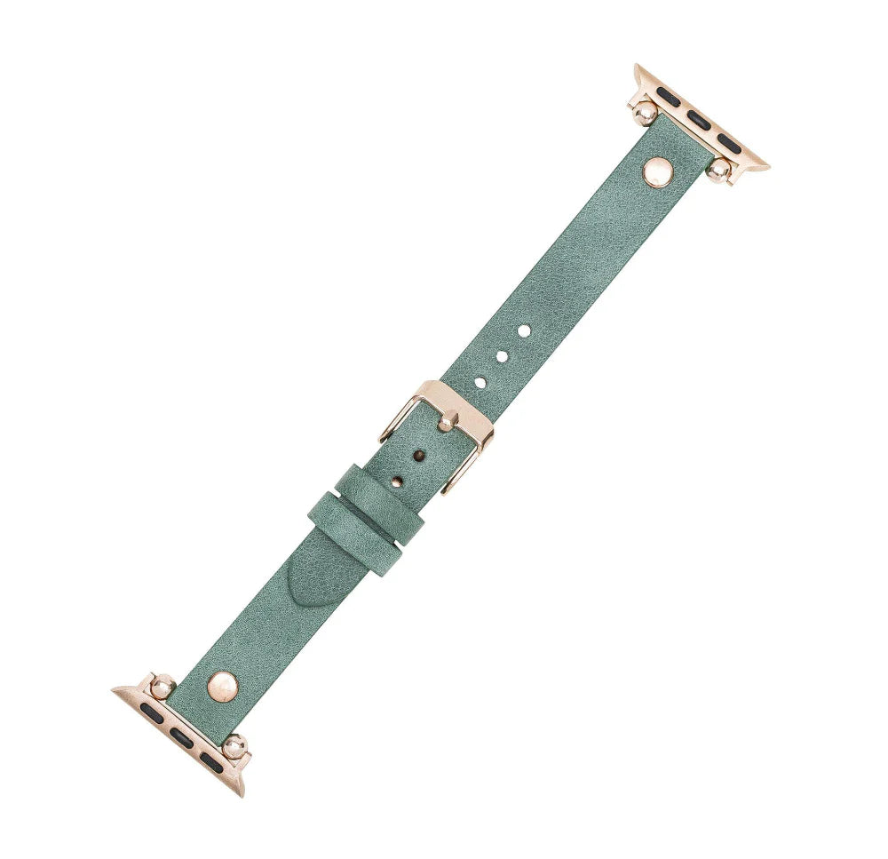 Ferro Leather Apple Watch Band with Rose Gold Trok
