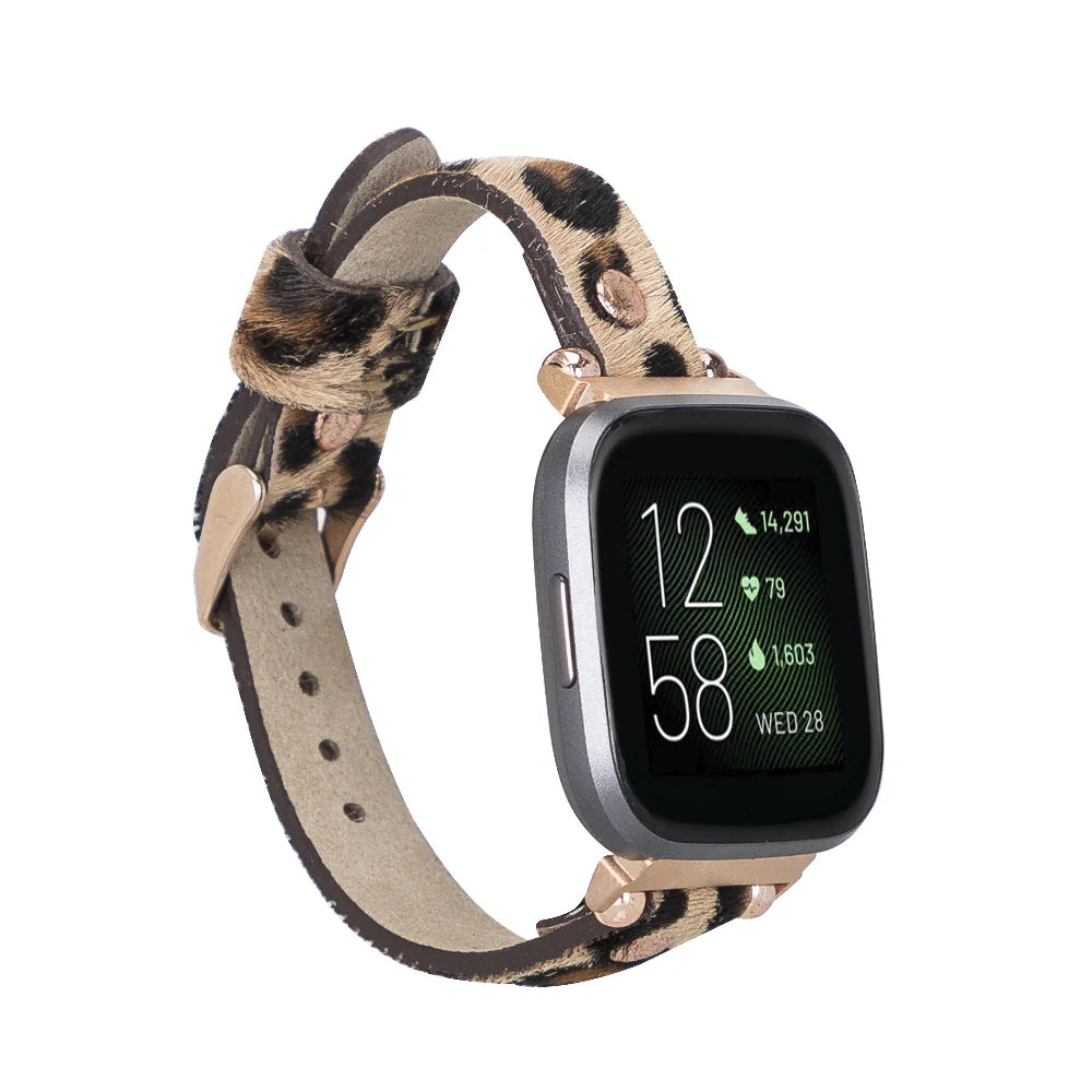 Ferro Leather Apple Watch Band with Rose Gold Trok